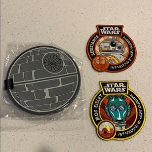 Star Wars patches and death star luggage tag
